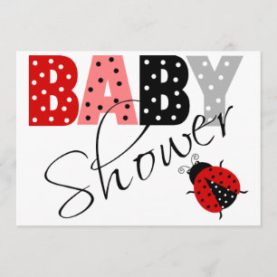 Invitation de Baby shower Red Ladybug personnalisé
