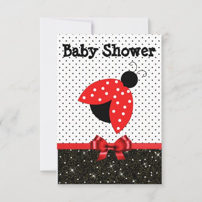 Invitation de Baby shower RedLadybug (Devant)