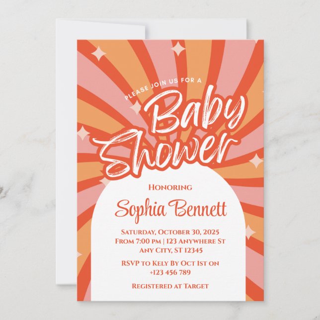 Invitation de Baby shower rétroactif personnalisée (Devant)