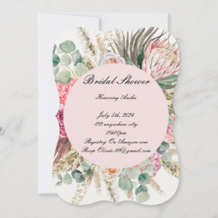 Invitation de baby shower rose 