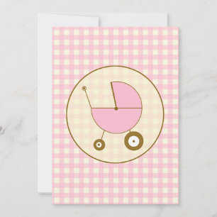 Invitation de Baby shower rose En vichy