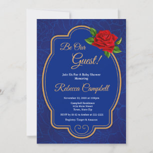 Invitation de Baby shower Rose enchantée Fairytale