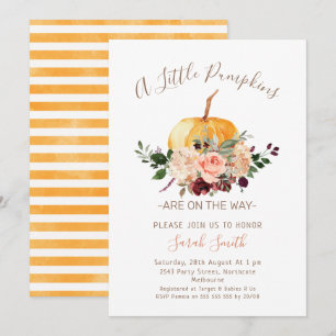 Invitation de Baby shower rose Floral Little Citro