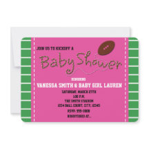 Invitation de baby shower rose FOOTBALL Typographi
