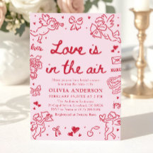 Invitation de Baby Shower Rose pour la Saint-Valen