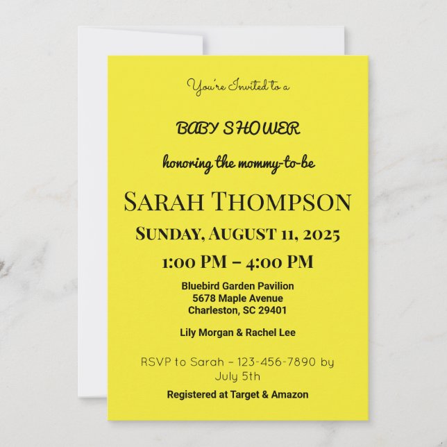 Invitation de Baby shower rose vif pour un garçon (Devant)