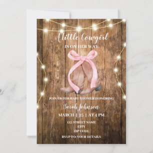 Invitation de Baby shower rustique Cowgirl