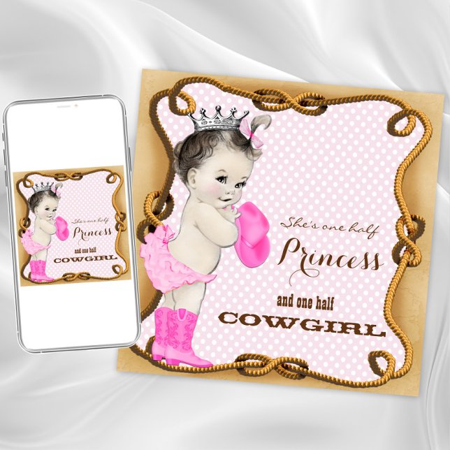 Invitation de Baby shower rustique Cowgirl (Princess cowgirl any event invitation. Instant download and printed invitations available.)