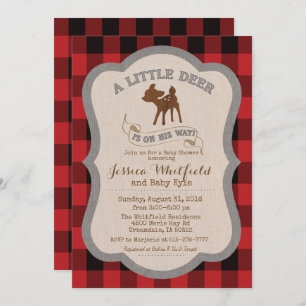 Invitation de Baby shower rustique de cerfs
