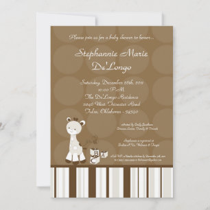 Invitation de Baby shower Snicker Doodle Giraffe