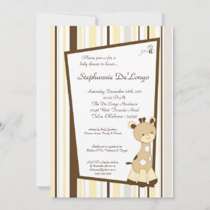 Invitation de Baby shower Snicker Doodle Giraffe