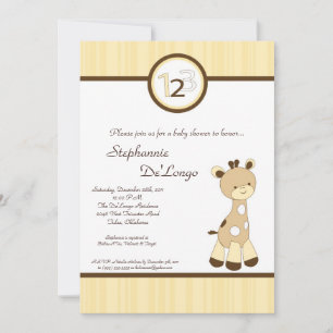 Invitation de Baby shower Snicker Doodle Giraffe