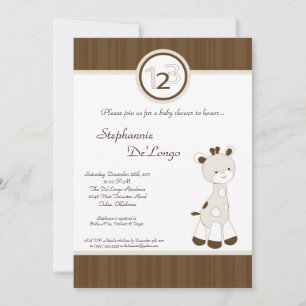 Invitation de Baby shower Snicker Doodle Giraffe