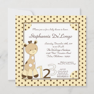 Invitation de Baby shower Snicker Doodle Giraffe