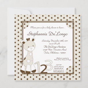 Invitation de Baby shower Snicker Doodle Giraffe