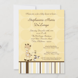 Invitation de Baby shower Snicker Doodle Giraffe