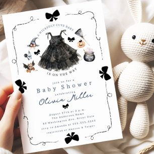 Invitation de Baby shower sorcière mignonne