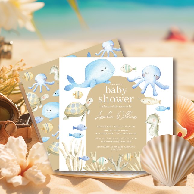 Invitation de Baby shower sous-marin Whimsy (Créateur téléchargé)