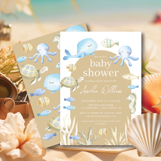 Invitation de Baby shower sous-marin Whimsy (Créateur téléchargé)