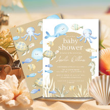 Invitation de Baby shower sous-marin Whimsy