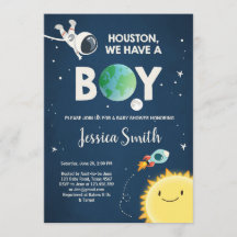 Invitation de Baby shower spatial Roquette d'astro