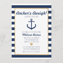 Invitation de Baby shower sur le thème nautique - 