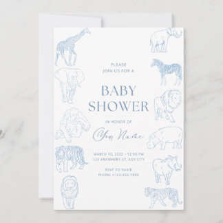 Invitation de baby shower thème sauvage 