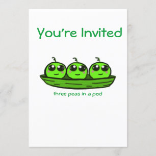 Invitation de Baby shower Triplet