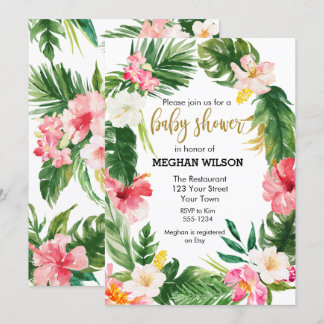 Invitation de Baby shower tropical