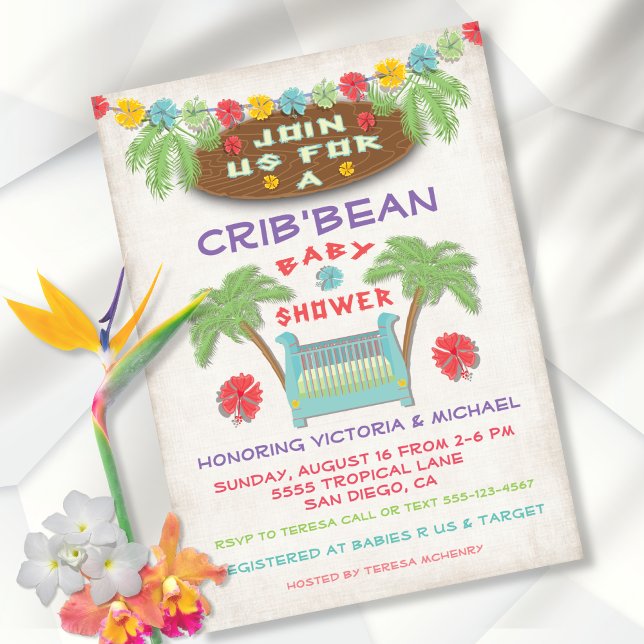 Invitation de Baby shower tropical (Créateur téléchargé)