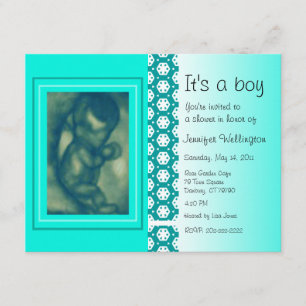 Invitation de Baby shower Ultrasons verts
