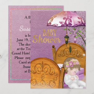 Invitation de Baby shower vintage Lavender