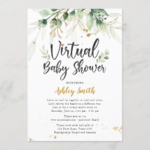 Invitation de Baby shower virtuel Douche verte