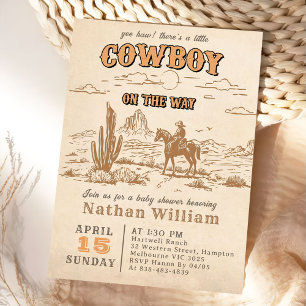 Invitation de baby shower Western Vintage Rodeo 