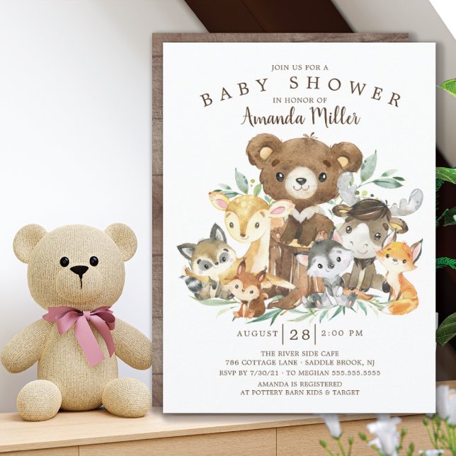 Invitation de Baby shower Woodland Friends (Créateur téléchargé)