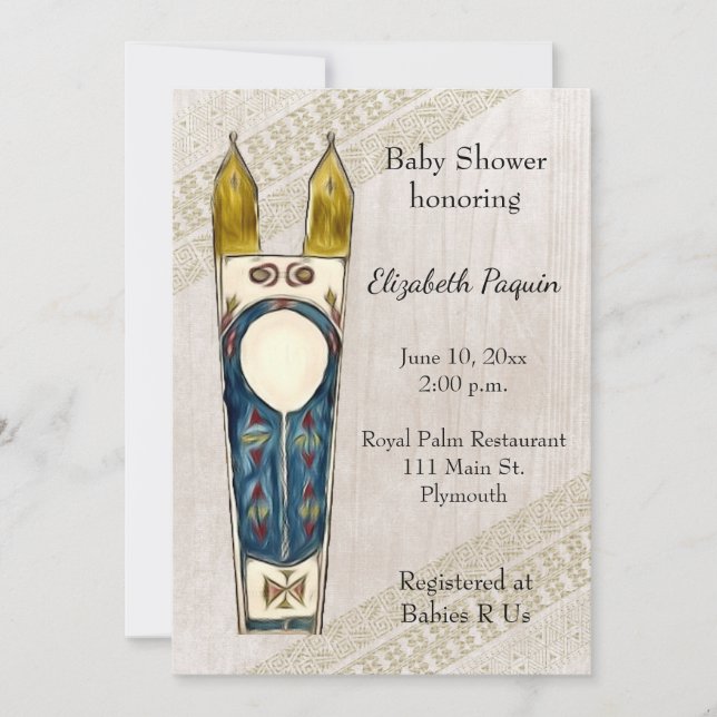 Invitation de Baby showers amérindiens (Devant)