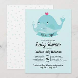 Invitation de Baby showers C'est une baleine de ga