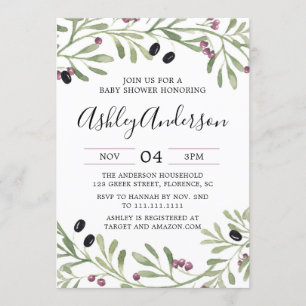 Invitation de Baby showers italiens toscans