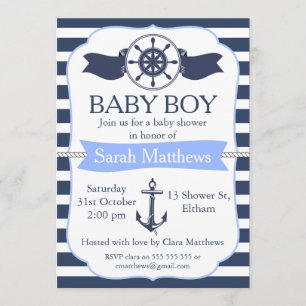 Invitation de Baby showers nautiques