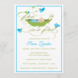 Invitation de Baby showers - Pois de garçon dans u