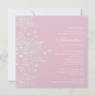 Invitation de Baby showers roses Snowflakes d'hive