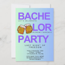 Invitation de Bachelor Colorée Moderne avec Bières