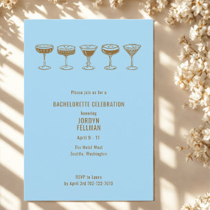 Invitation de Bachelorette au Martini Espresso Ble