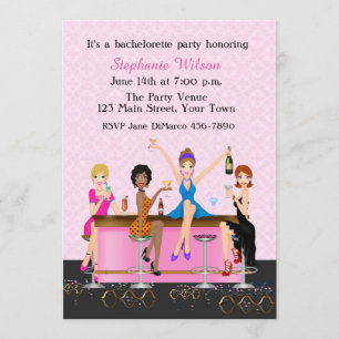 Invitation De Bachelorette de la fille de la nuit célébration