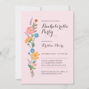 Invitation de Bachelorette Fleur Sauvage d'Été