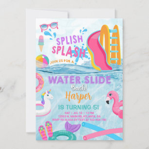 Invitation de bain à l'eau de la fête de la piscin