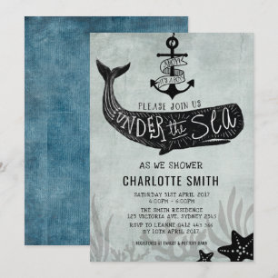 Invitation de baleine Baby shower Vintage Invitati