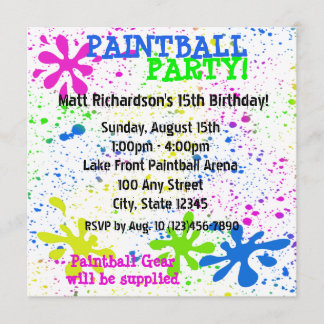 Invitation de balle à peinture