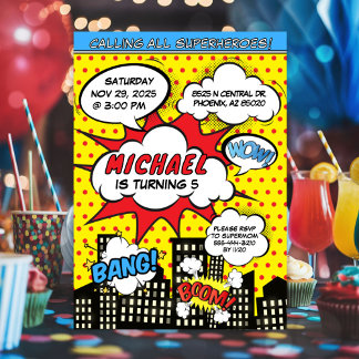 Invitation de bandes dessinées pour la fête d'anni
