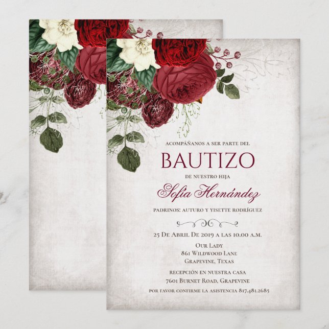 Invitation de baptême (Devant / Derrière)
